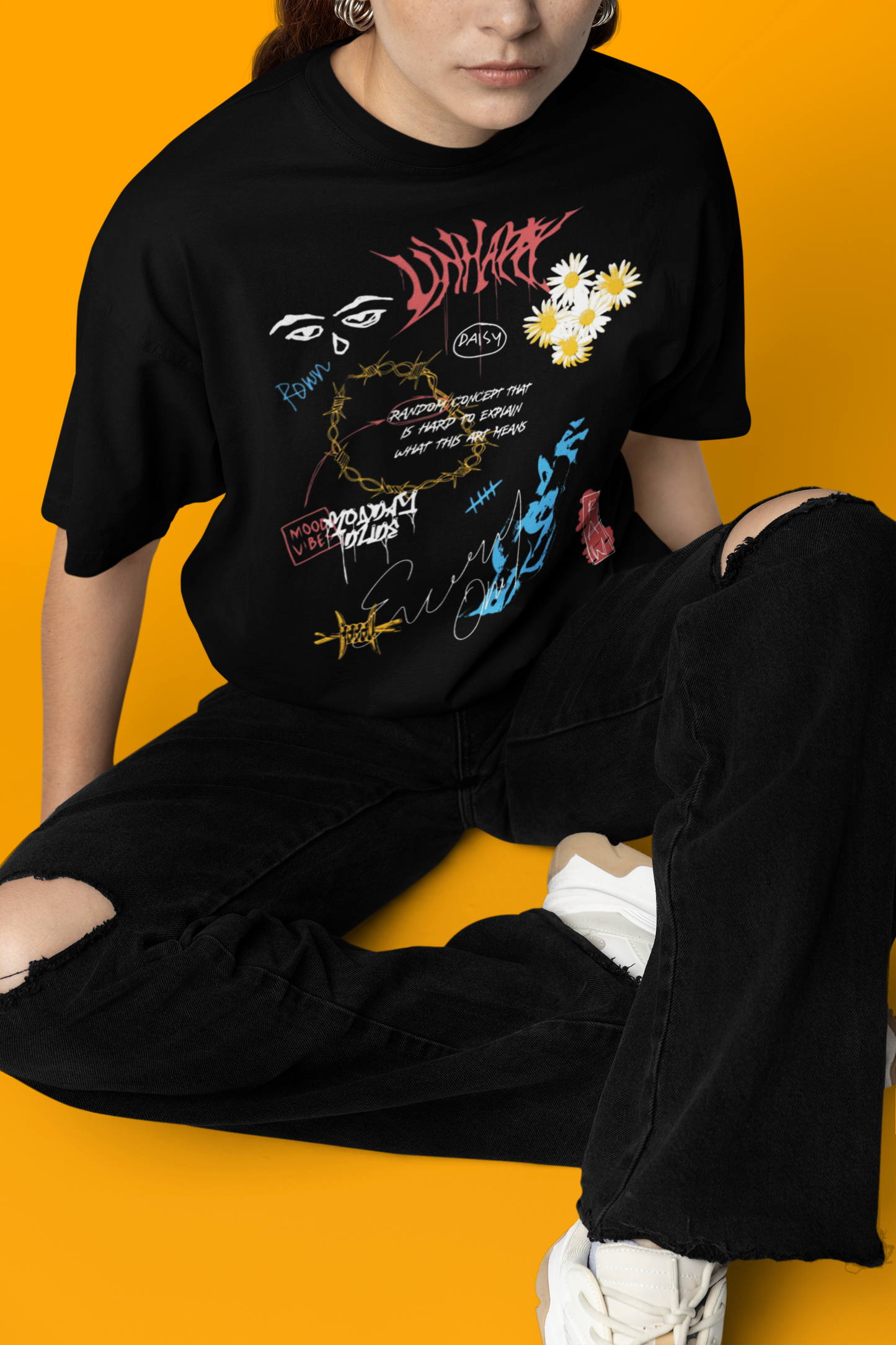 Daisy Chaos Unisex black Tee