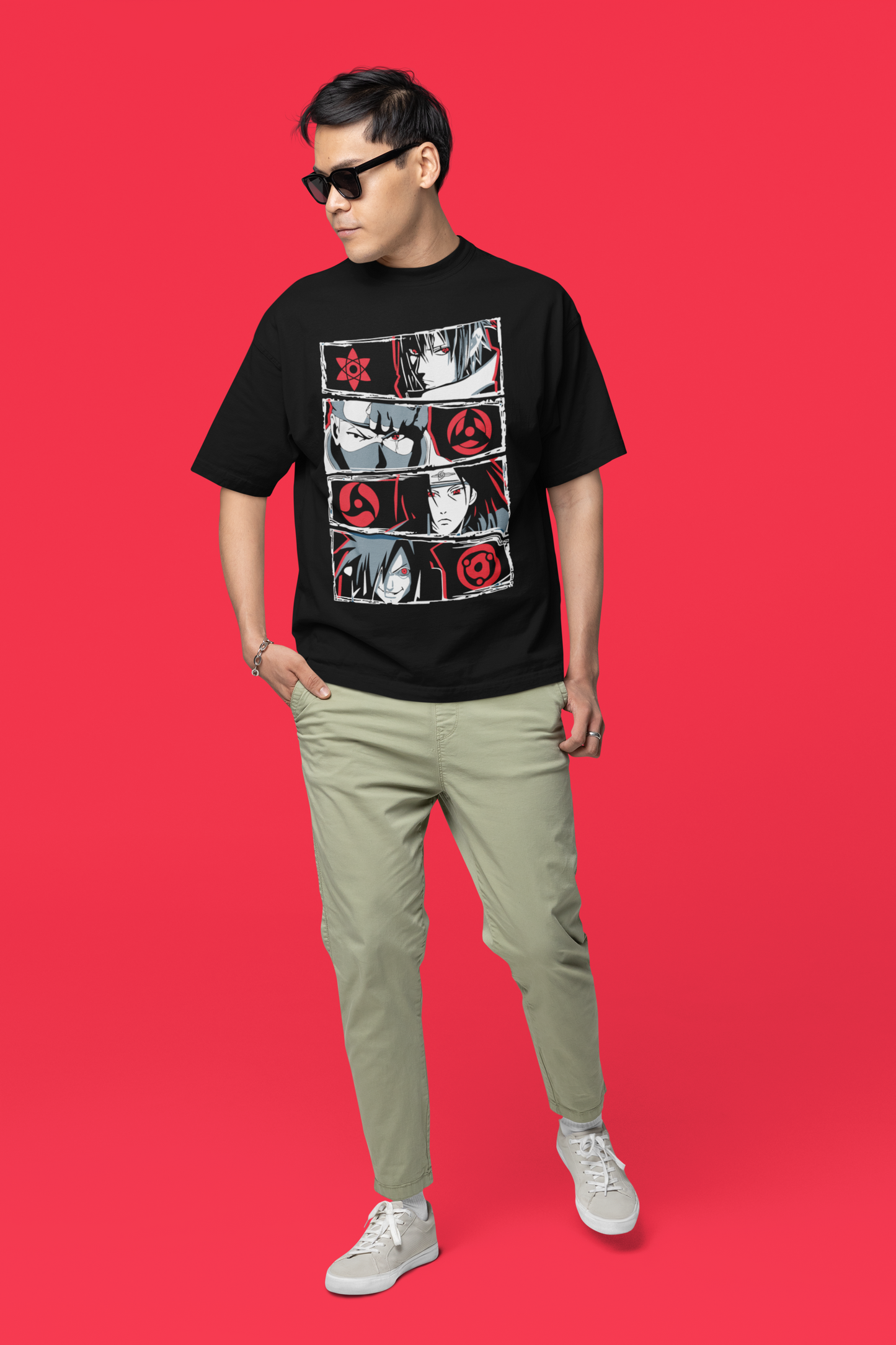 Red Reflection Black Tee