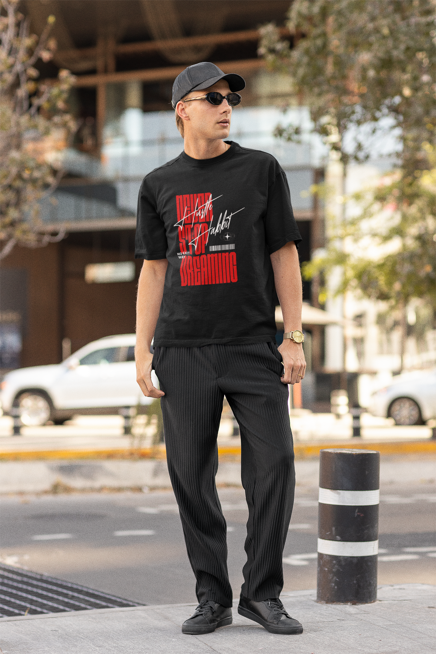 Never Stop Black tee