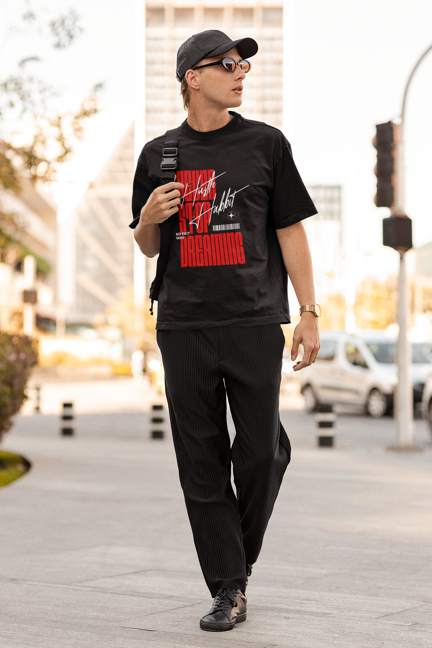 Never Stop Black tee