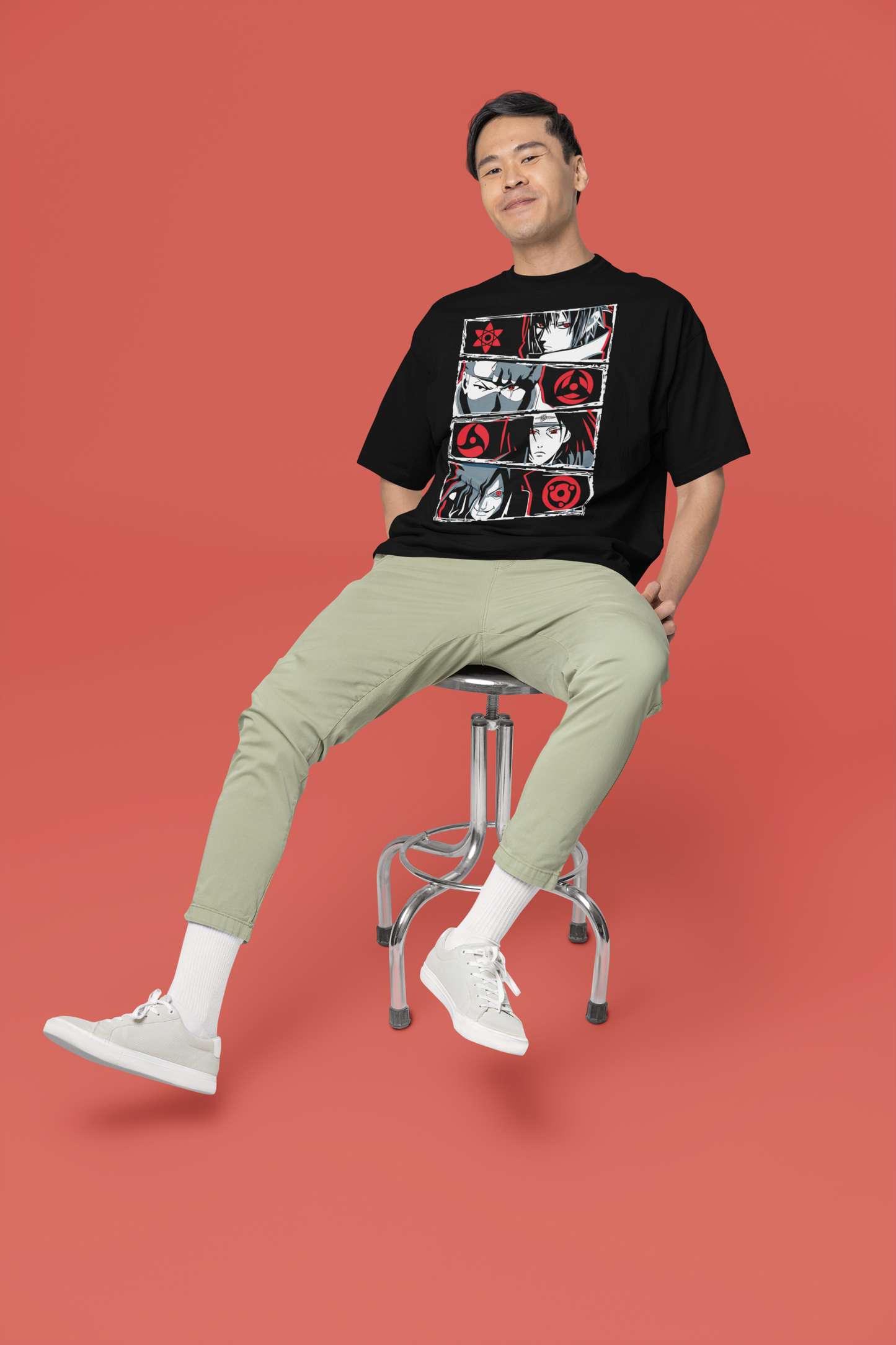 Red Reflection Black Tee
