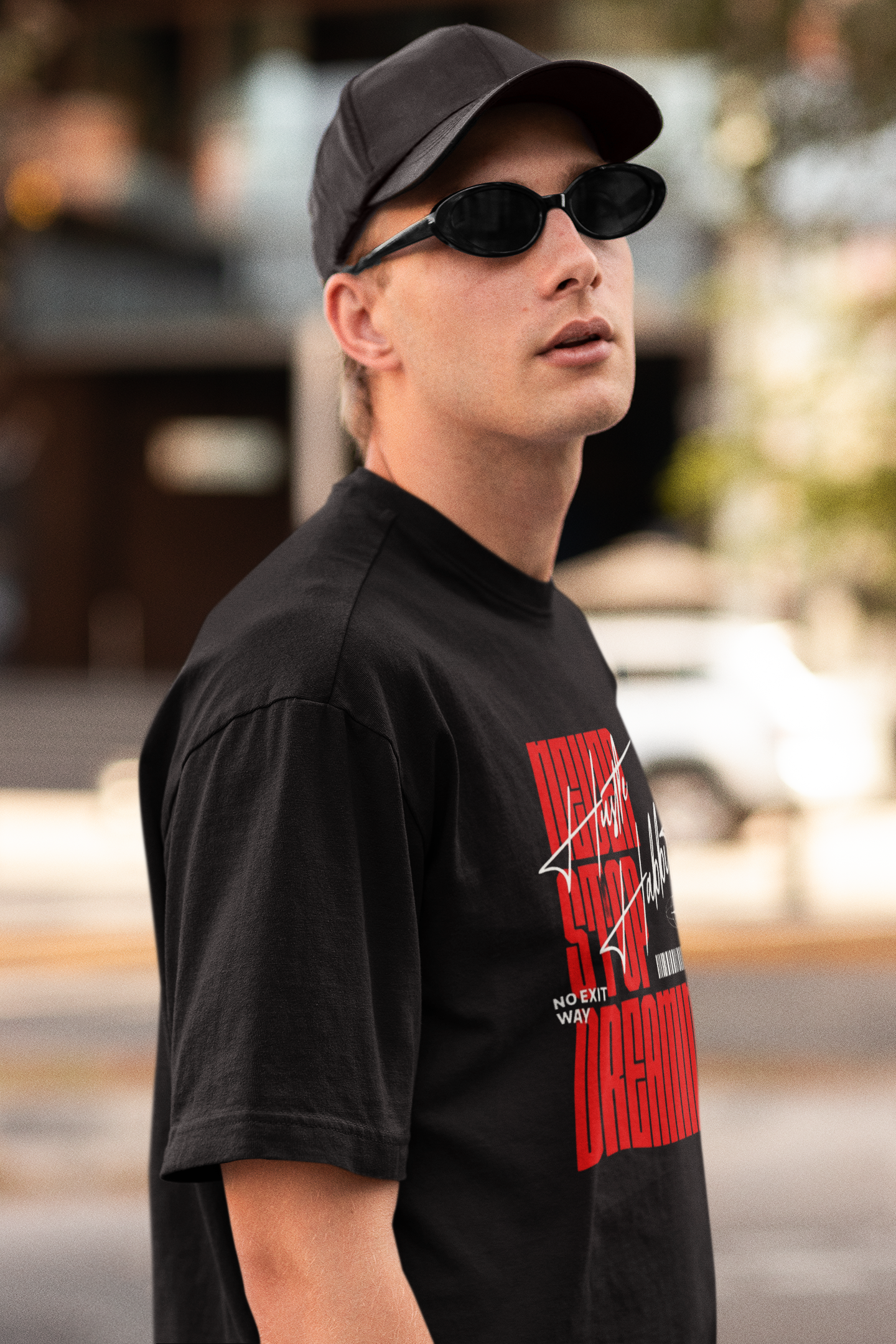 Never Stop Black tee