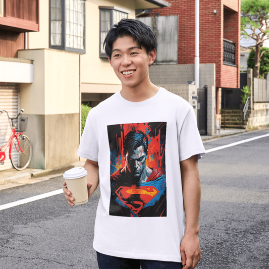 Supermen Print White Tee