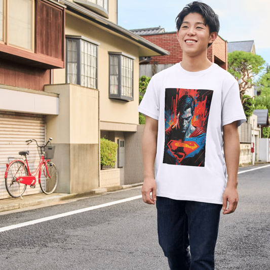 Supermen Print White Tee