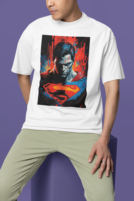 Supermen Print white Tee