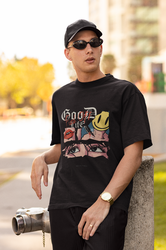 Good Life Collage Black Tee