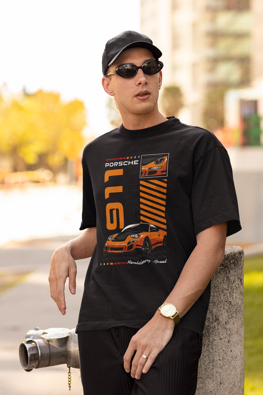 Yellow 911 Black Tee
